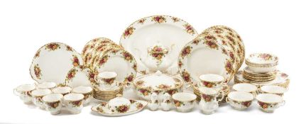 ASSORTED ROYAL ALBERT 'OLD COUNTRY ROSES' BONE CHINA, including teapot, milk jug, sugar bowl, 8 cups