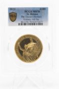 ELIZABETH II 2021 1OZ 24K GOLD ST. HELENA THE QUEEN'S VIRTUES VICTORY £100 COIN, Professional Coin