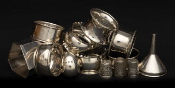 GROUP OF SILVER Birmingham, circa 1800, believed John Turner, comprising silver egg shaped nutmeg