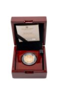 ELIZABETH II GOLD PROOF THE SOVEREIGN, 2022, with Certificate of Authenticity, No 04570, in fitted