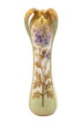 AUSTRIAN PORCELAIN ART NOUVEAU STYLE WAISTED VASE of naturalistic design, decorated with flowers and