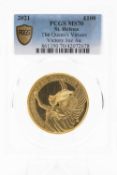 ELIZABETH II 2021 1OZ 24K GOLD ST. HELENA THE QUEEN'S VIRTUES VICTORY £100 COIN, Professional Coin
