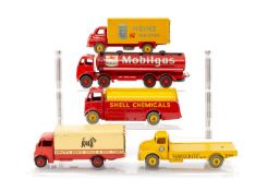 ASSORTED DINKY DIECAST COMMERCIAL TRUCKS, comprising Foden 'Mobil Gas' tanker, A.E.C. 'Shell