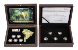 TWO SETS OF GOLD COIN COLLECTIONS including, BIG 5 CONGO, containing five 0.5g fine gold coins
