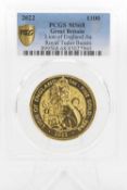 ELIZABETH II 2022 1OZ 24K GOLD LION OF ENGLAND £100 COIN, Royal Tudor Beasts Collection,