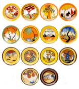 TWO SETS WEDGWOOD CLARICE CLIFF PLATES, limited editions issued by Bradford Exchange, including