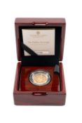 ELIZABETH II GOLD PROOF THE PIEDFORT SOVEREIGN, 2022, with Certificate of Authenticity, No 2798,