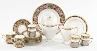 TWO BONE CHINA PART COFFEE SETS comprising Wedgwood 'Clio' pattern viz. 6 x coffee cans & saucers, 1