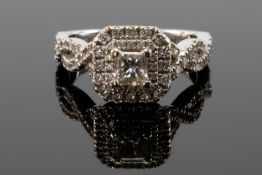 18KT WHITE GOLD VERA WANG 'LOVE' RING, having a diamond total of 0.95cts approx., ring size I, 4.