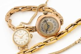 9CT GOLD LADIES WRISTWATCH with 9ct gold expanding bracelet, 9ct gold Accurist wristwatch with 9ct