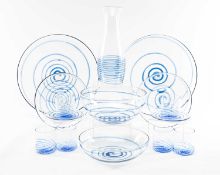 COLLECTION OF MURANO 'CAPRI' GLASS TABLEWARE comprising, 9 x plates, 26-28cms (dia.), 8 x smaller
