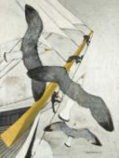 PHILIP MUIRDEN (Welsh 1932 - 2023) large oil on canvas - entitled verso 'Tall Ship', signed and