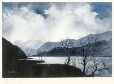 ‡ TINA HOLLEY (Welsh Contemporary) print - entitled, 'Stormy Skies Over Llyn Gwynant', fully