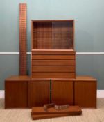 MID-CENTURY POUL CADOVIUS 'SYSTEM CADO' DANISH TEAK MODULAR SHELVING UNIT, three-bay system