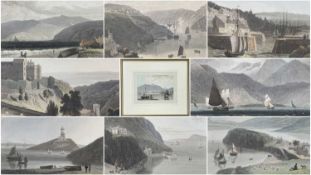 AFTER WILLIAM DANIELL nine aquatint engravings - views of Wales (various), circa 1814, 22 x 29cms
