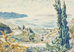 EDGAR HOLLOWAY watercolour and pencil - entitled, ' La Herradura', signed and dated 1987, 27 x 38cms