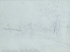 ATTRIBUTED TO DAVID COX (English 1783 - 1759) pencil drawing - 'Llandovery Castle from the