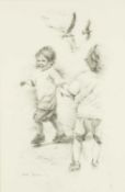 ‡ MIKE BRISCOE (Welsh b.1960) pencil - entitled verso, 'Study for Twins' on Martin Tinney Gallery