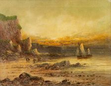 BENJAMIN WILLIAMS LEADER (British 1831-1923) oil on canvas - entitled verso 'Departing Day', signed,