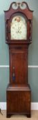 EARLY 19TH CENTURY WELSH OAK & MAHOGANY LONGCASE CLOCK, painted Roman dial with subsidiary seconds