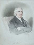 EDMUND HAVELL (British 1785-1864) pastel - seated half-length portrait of J. B. Marest, signed and