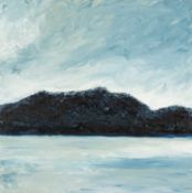 ‡ ESTHER ECKLEY (Welsh b.1977) oil on board - entitled verso, 'Dros y Fenai II /Across the Menai