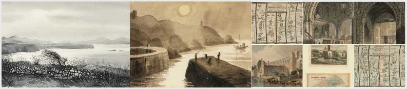 ‡ VARIOUS ARTISTS INCLUDING ALUN DAVIES (Welsh-Pembrokeshire) watercolour - entitled verso, '