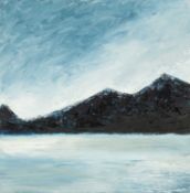 ‡ ESTHER ECKLEY (Welsh b.1977) oil on board - entitled verso, 'Dros y Fenai I / Across the Menai 1',