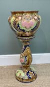 CONTINENTAL MAJOLICA JARDINIERE AND STAND, 79cms (h) Provenance: private collection Vale of