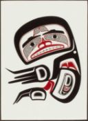 NORMAN TAIT (Nisga'a 1941-2016) silkscreen print - 'Mischievous Man', 16 x 11.5cms Provenance: