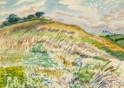 EDGAR HOLLOWAY watercolour and pencil - entitled, 'In Bucks', signed and dated 1940, 28 x 38cms