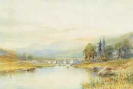 EMIL ALBERT KRAUSE (1866-1922) watercolour - entitled 'Snowdon, Capel Curig', fully signed, 34 x