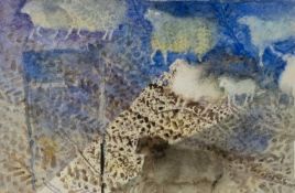 ‡ DENIS CURRY (1918-2023) watercolour - entitled 'Walking in Light', 10 x 15cms Provenance: