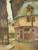 ‡ FRANK POTTER (English 1885-1958) oil on board - 'No 2 Caudebec-En-Caux', signed, 45 x 33cms