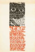 ‡ PAUL PETER PIECH (American-Welsh 1920-1996) two colour woodcut - poem by William Blake, 'Tyger,