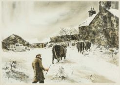 ‡ KEITH ANDREW (English lives Wales b.1947) limited edition (45/275) colour print - farmer and