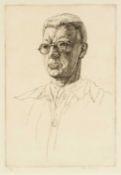 EDGAR HOLLOWAY limited edition (25/35) etching - half-portrait of printmaker Alec Buckels (1892-