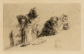 MARIANO FORTUNY Y CARBO (Spanish 1838-1874) etching - entitled, 'Tireuse De Cartes', signed and