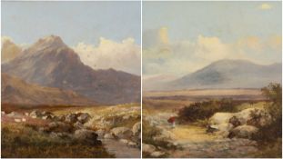 W. B. HENLEY (British fl. 1860-1890) oils on canvas - entitled 'Near Pentrefoelas', the other