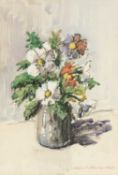 ‡ MAURICE A. GREENWOOD ARCA (English lives Wales b.1930) mixed media - still life of flowers in a