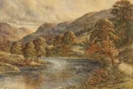 W. WILKINS (British 19th Century) watercolour - entitled verso 'The Pool near Bettws y Coed Church',