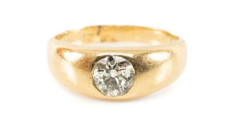 18CT GOLD DIAMOND GYPSY RING, single round brilliant cut diamond of appr. 1ct, 10.1g Provenance: