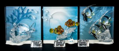 SWAROVSKI CRYSTAL 'WONDERS OF THE SEA' TRILOGY including, 'Community', model 854650, together with