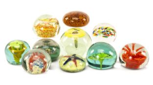 TEN ASSORTED GLASS PAPERWEIGHTS, including a snake weight and a starfish weight (10) Provenance: