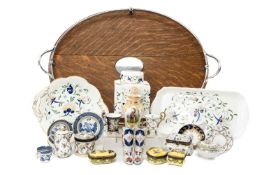 GROUP OF MINIATURE CHINA ETC including Continental vases, French boxes etc. together with 3x