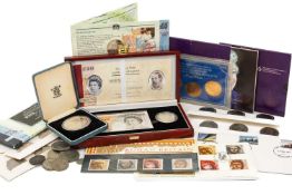 COLLECTION OF ASSORTED COINS including 1961-1997 Diana crowns, Roman Britain First Day Covers, Royal