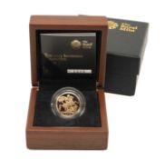 2013 GOLD PROOF SOVEREIGN, 60th anniversary Queen's Coronation, encapsulated in case of issue with