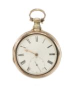 SILVER VERGE PAIR CASED POCKET WATCH, George Frankcom (Portsea), Chester 1812, fusee movement signed