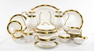 ANSLEY 'EMPRESS LAUREL' BONE CHINA PART DINNER & COFFEE SET comprising, 8 x soup coupes and