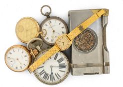 GROUP OF WATCHES comprising Goliath open face pocket watch, silver 'Acme Lever' open face pocket